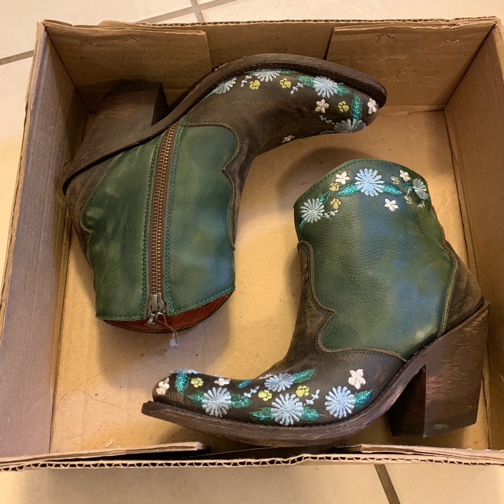 Dan Post Green Minstrel leather cowgirl boogie